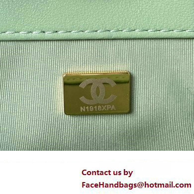 Chanel Lambskin  &  Gold-Tone Metal Baguette Bag AS4611 mint green 2024